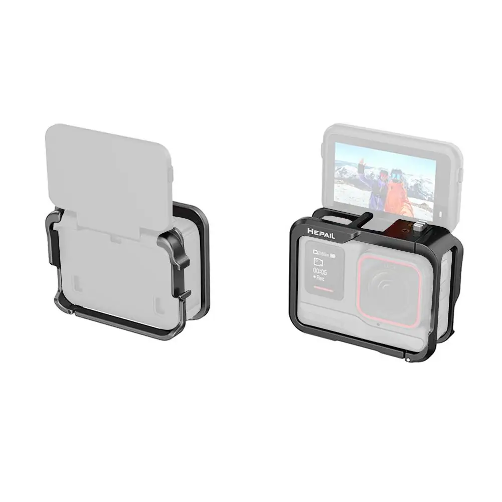 액션 카메라 알루미늄 합금 보호 케이스 프레임 케이지 및 퀵릴리즈 케이스 마운트 어댑터, Insta360 Ace / Insta360 Ace Pro용