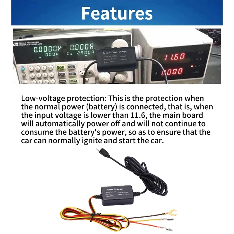 Hardwire Kit Type-C USB Car Charg for DDPAI Mini5 Z40 Z50 N3 Pro N1 Dual Car DVR Dash Cam Mirror Camera Charging Cable for DDPAI