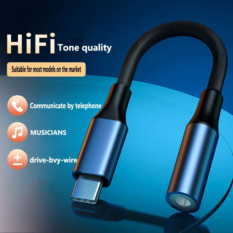 Universal Type-C to 3.5mm Audio Aux Adapter Cable
