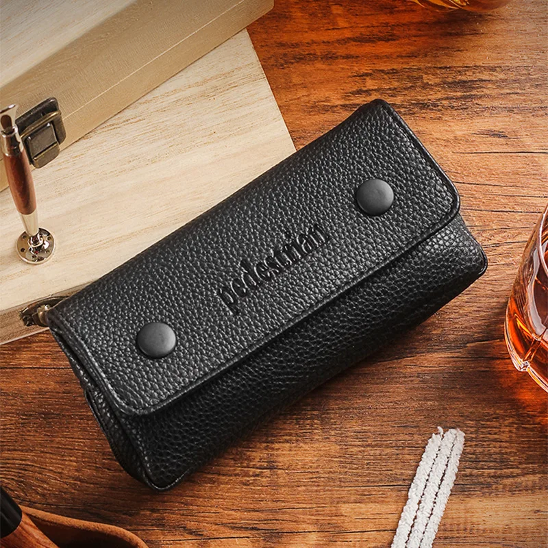 Smoking Pipes Bag Tobacco Pouch Holder Top PU Leather Cigarette Storage