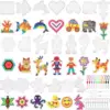 20Pcs 5mm Perler Hama Beads Pegboards Clear Animal Shape Plastic Pegboards with 20 Pcs Colorful Cards for Kids DIY Craft Beads 1