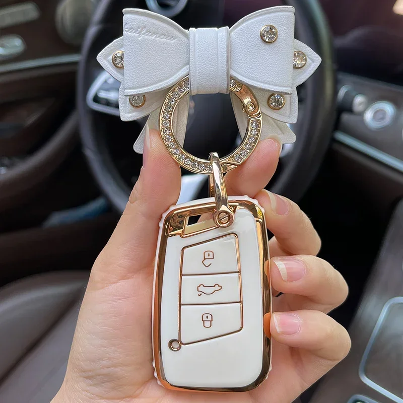 Car Key Case Cover for Vw Polo Golf 8 7 5 6 Mk6 7 R Gtd Mk7 Mk4 Mk5 Skoda Fabia Octavia Seat Ibiza Leon Passat B5 B6 B7 B8