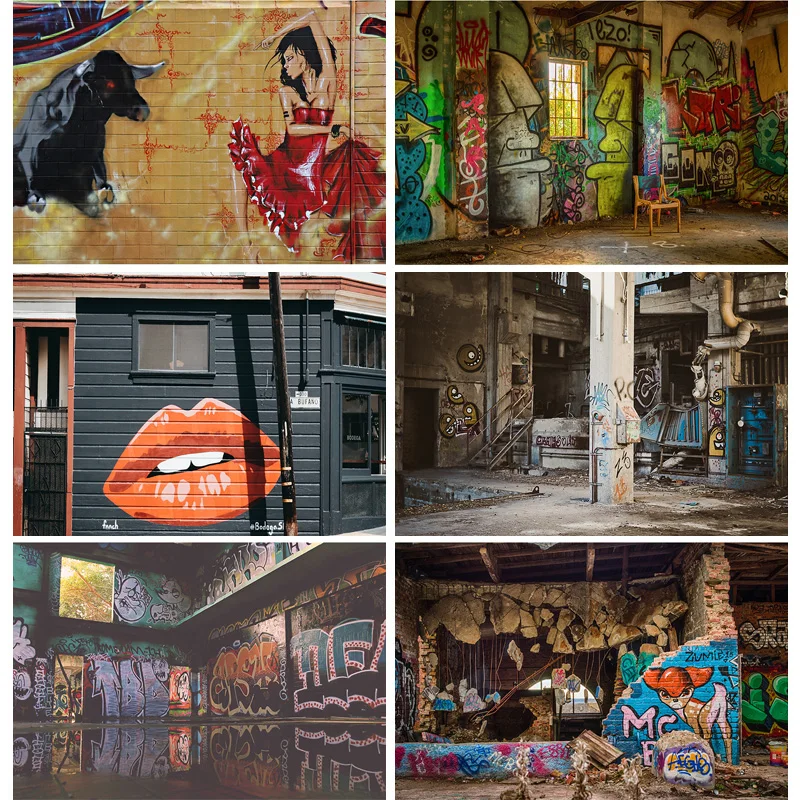 

Brick Wall Art Graffiti Photography Backdrops Baby Children Portrait Photography Background For Photo Studio 210328TYD-06