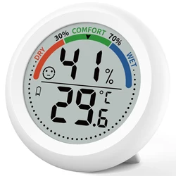 Smart Indoor Temperature and Humidity Monitor with Display (WHITE)