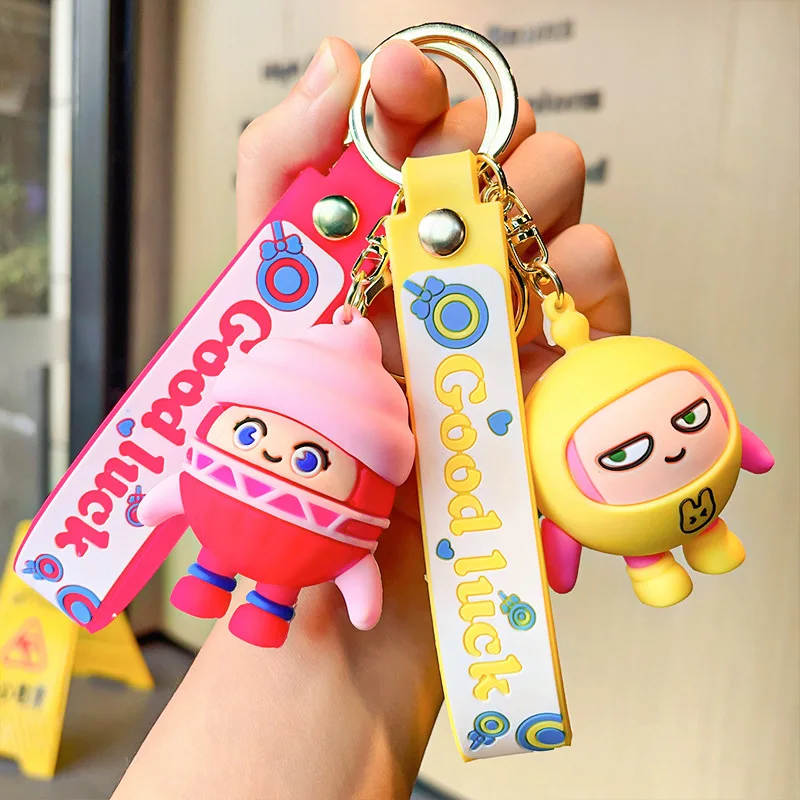 Egg Party Anime Portachiavi Auto Portachiavi Cartoon Jenga Coppie Portachiavi Studente Zaino Appeso Accessori Ciondolo Regalo Per Bambini