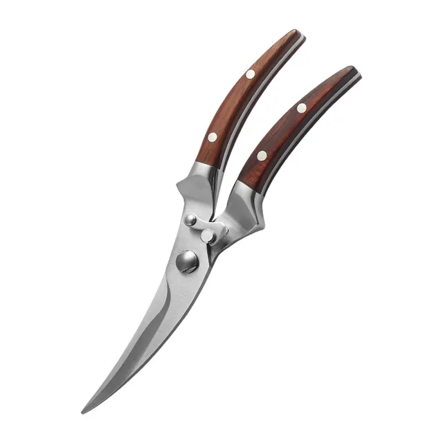 Kitchen Scissors Knife Multifunctional Tools Accessories Stainless Steal For Vegetable Green Onion Meat Barbecue F010 Wooden handle