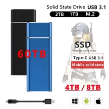 2022 Hot 16TB 30TB 60TB External SSD 1TB 500GB Mobile Solid State Hard Drive USB 3.1 External SSD Typc-C Portable Hard Drive ssd