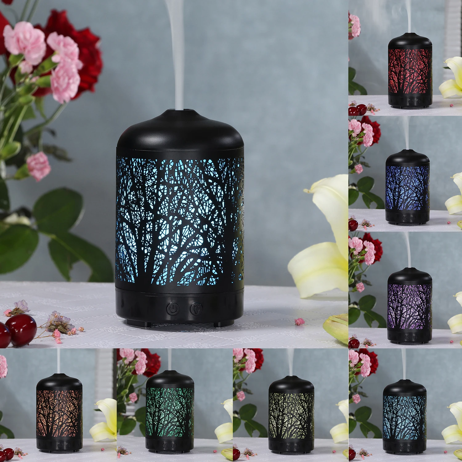 Branch Iron Art Air Humidifier Essential Oil Diffuser 100ML With Lights Ultrasound Electric Aromatherapy Diffuser 5