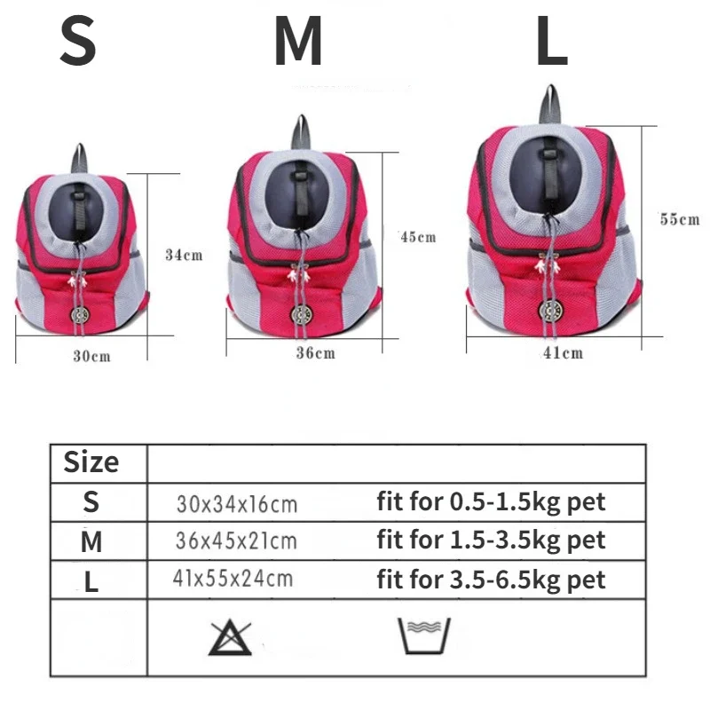 Double Shoulder Pet Dog Carrier Bag Portable Travel Outdoor Dog Front Bag Mesh Backpack for Small Dogs Cats Puppy Carring