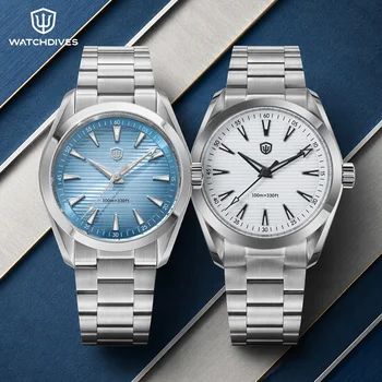 Orologio Watchdives WD0006C V2 con Movimento al Quarzo VH31, Lancetta dei Secondi Continua, Vetro Zaffiro, Luminoso, in Acciaio Inossidabile, Impermeabile, 38mm
