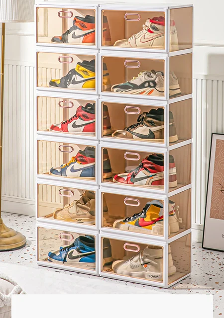 YITAHOME Shoe Storage Organizer, Installation-Free Shoe Box 2-12 Grid Stackable  Shoe Cabinet for Hallway, Living Room, Closet - AliExpress