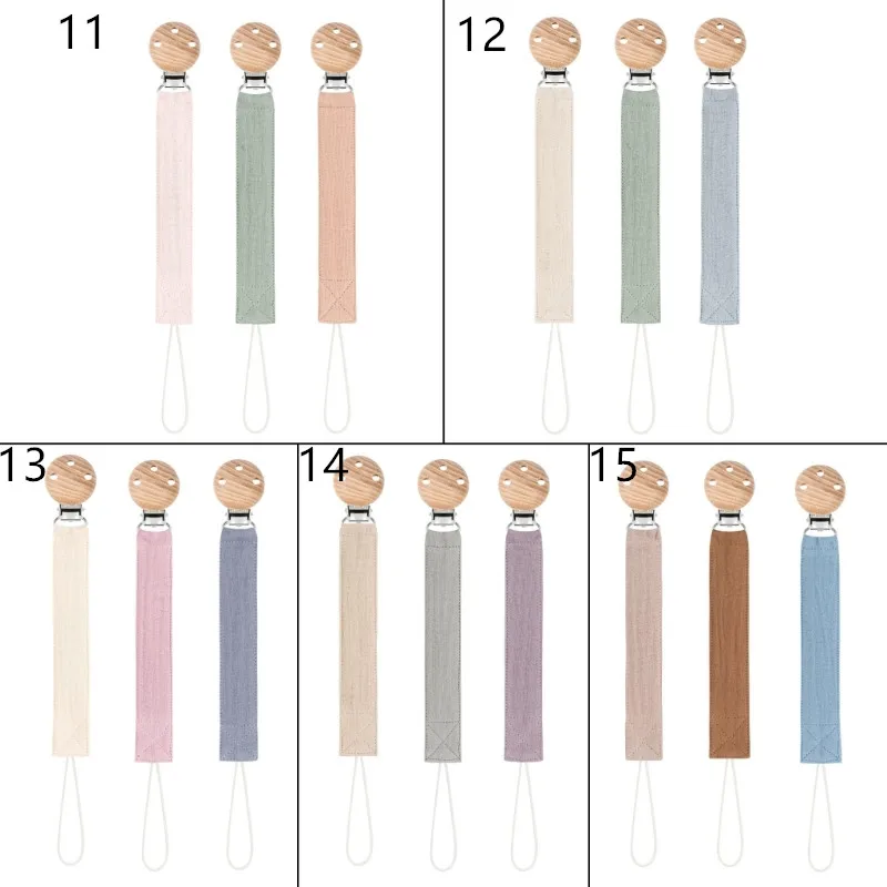 Cute Cotton Wooden Pacifier Clip 3Pcs for Baby Girl Boy Soother Chain Holder Babies Newborn Teething Toy Shower Gift pacifier chain,pacifier clip,pacifier accessories,teether clip