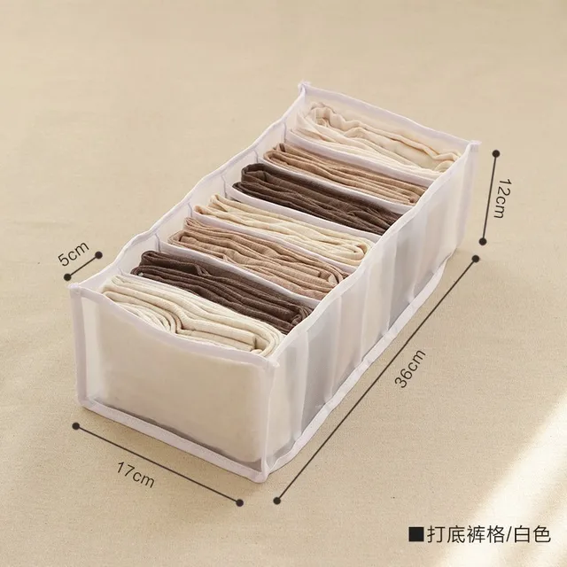 Jeans Compartment Storage Box Closet Clothes Drawer Mesh Separation Box Stacking Pants Drawer Divider Can Washed Home Organizer White Leggings grid