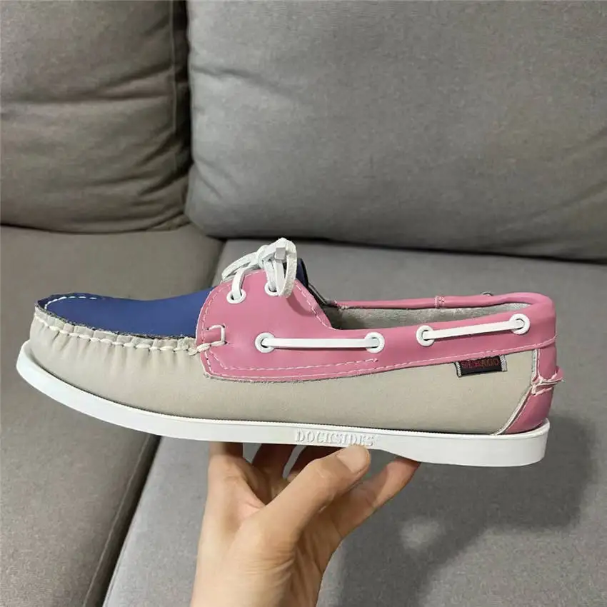 

Men Genuine Leather Driving Shoes,Slip On Docksides Classic Boat Shoe,Brand Design Flats Loafers For Men Women 2022A33