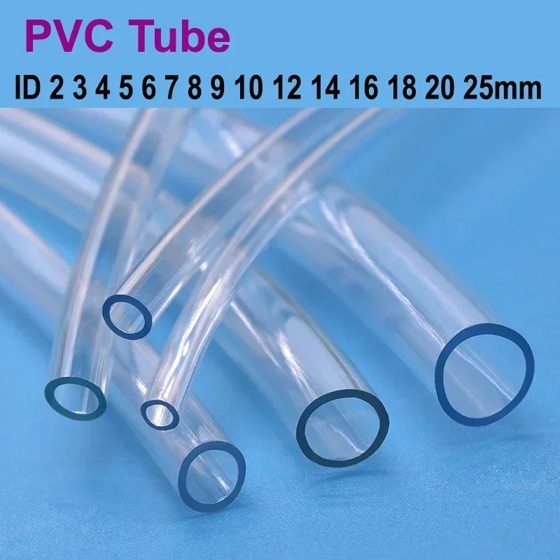 1M/5M Transparent PVC Garden Watering Hose 2 3 4 5 6 8 10 12 14 16 18 20 25mm Clear Soft Tubing Plastic Pipe Water Pump Tube