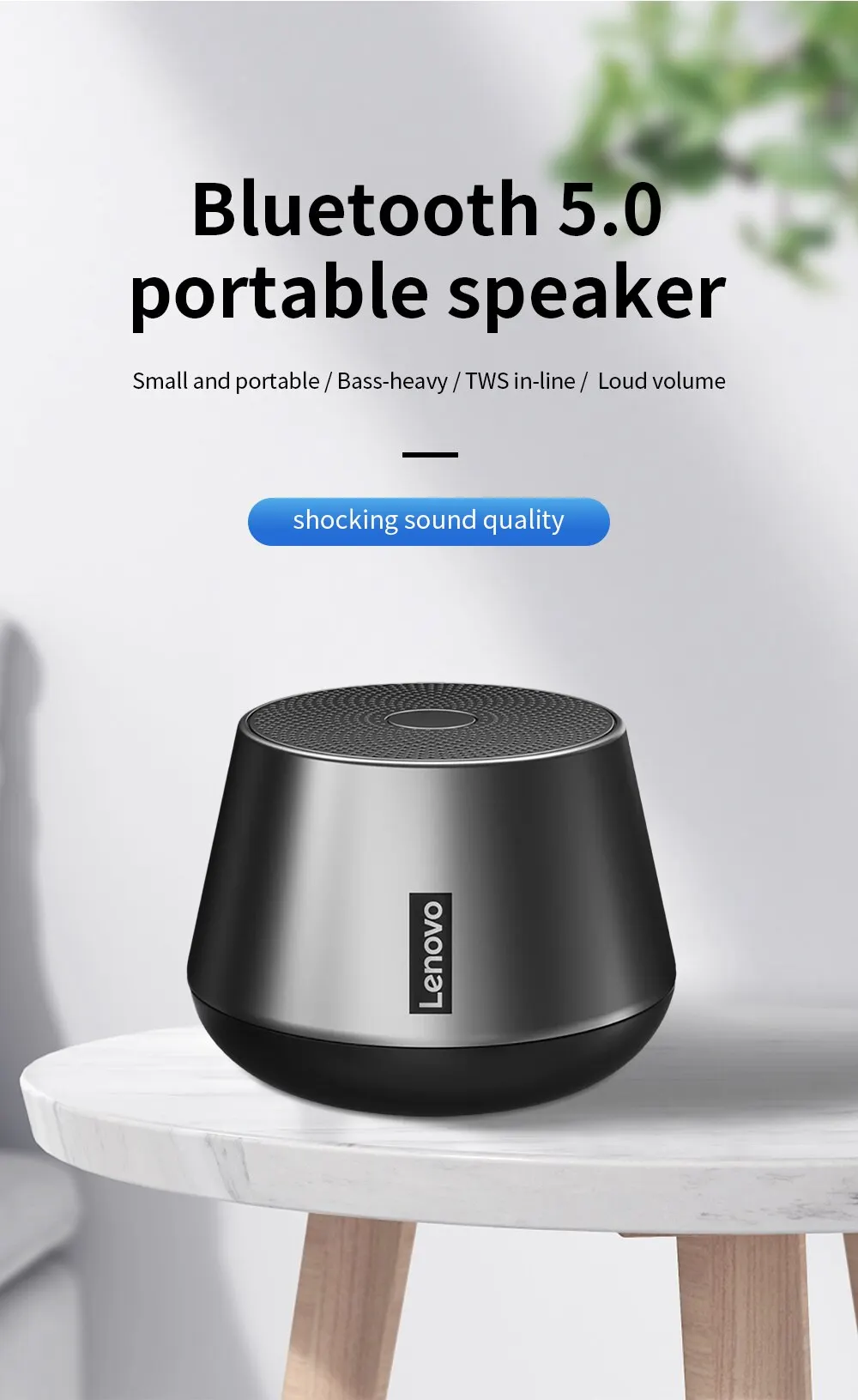 Lenovo K3 Pro Bluetooth Speakers Outdoor Portable Wireless Loudspeaker Music Player With Microphone HiFi Stereo Sound Subwoofer