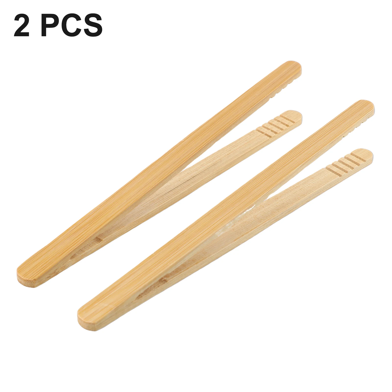 

2PCS Kitchen Tableware Bamboo Wooden Tongs Food Toast Salad Tongs Toaster Bacon Sugar Ice-Tea Tong Tea Clips Teaware For Home