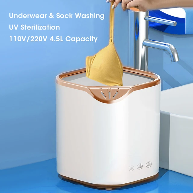 Portable Washing Machine With Spin Dryer Automatic Mini Underwear Sock  110V/220V Washing Machine With Centrifuge 4.5L - AliExpress