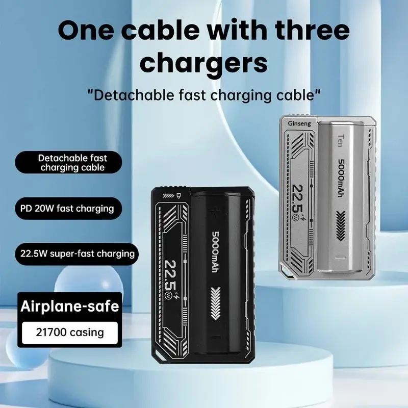 21700 파워 뱅크 케이스 무납땜 DIY 충전기, PD 20W 고속 충전 USB-C 배터리 박스 5000mAh 충전기 키트 휴대용 파워 뱅크 케이스
