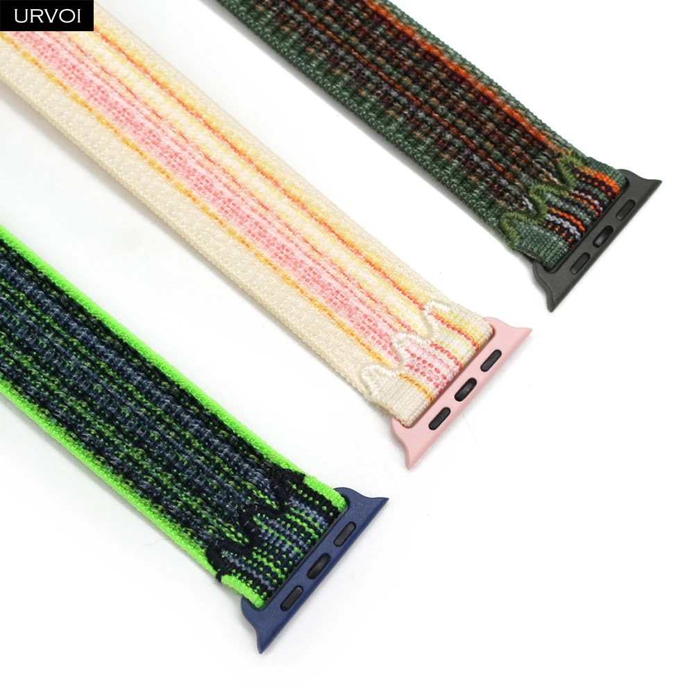 URVOI N Sport loop for Apple Watch Series 11 10 9 8 7 6 SE Nylon Loop Woven pull tab band for iWatch lightweight strap 42mm 46mm