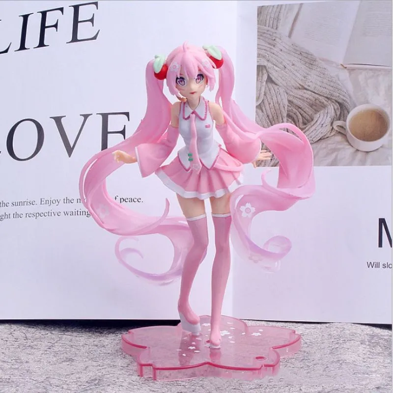Japan Miku 15CM Anime PVC Action Figures Pink Sakura Ghost Toys Girls Collectible Kawaii Model Doll Kids Birthday Gift | Игрушки и хобби