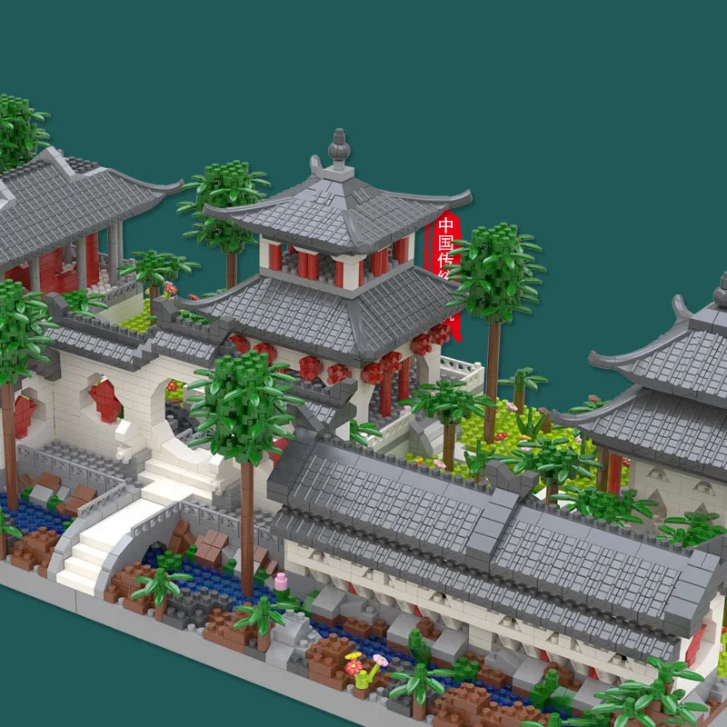 Chinese Famous Architecture Micro Diamond Block China Classic Suzhou Garden 3in1 Building Brick Toy Model Nanobrick For Gift