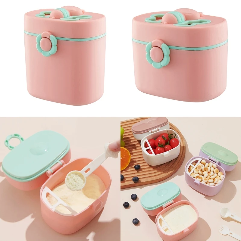 Infant Milk Powder Storage Box Formula Dispenser Container Box Portable Baby Organizing Case with Dual Seal Cover