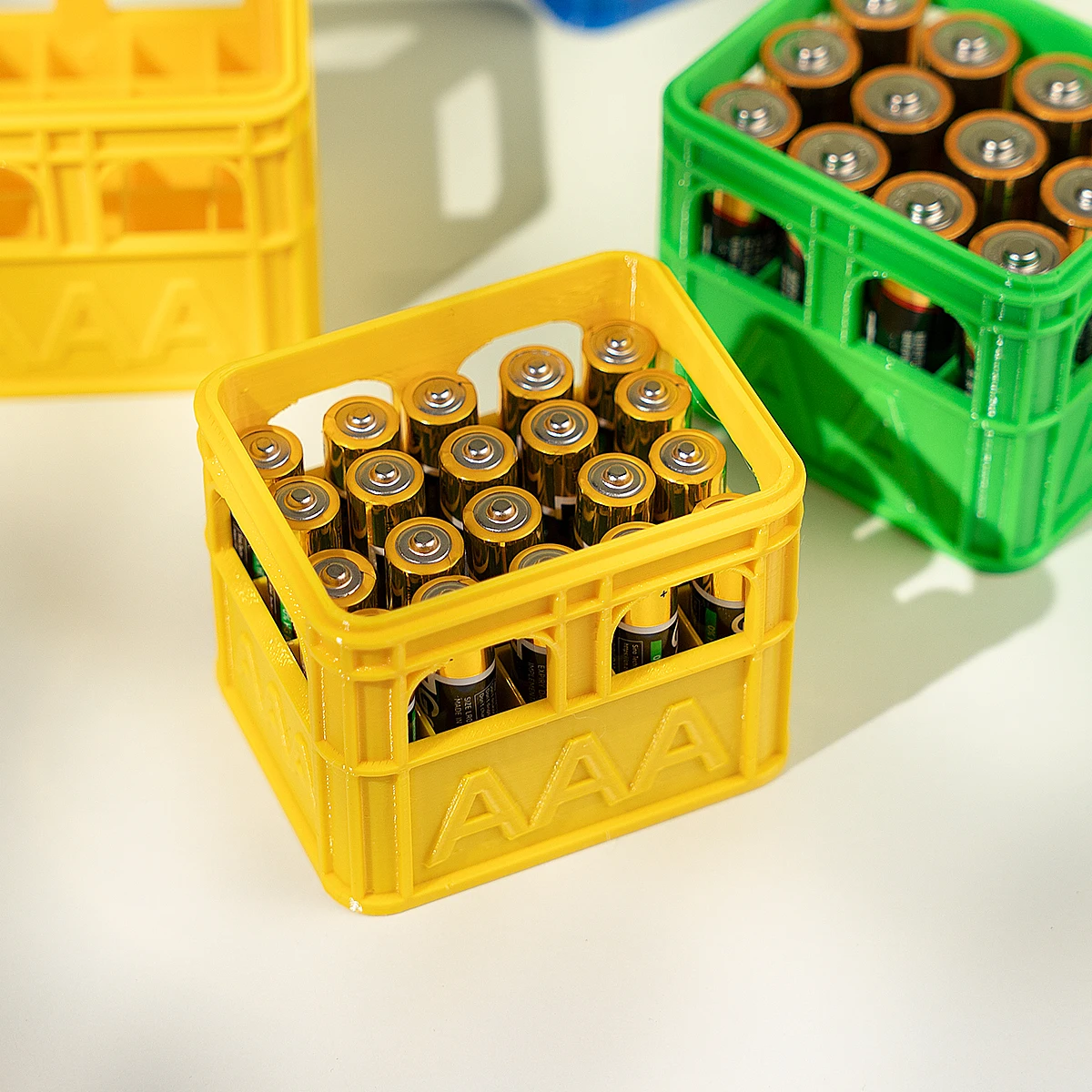 DIY 3D 프린팅 배터리 보관함 맥주 상자 번호 5 AA 번호 없음. 7개의 AAA 배터리 쌓을 수 있는 보관 바구니, 스트레스 해소에 이상적인 장난감