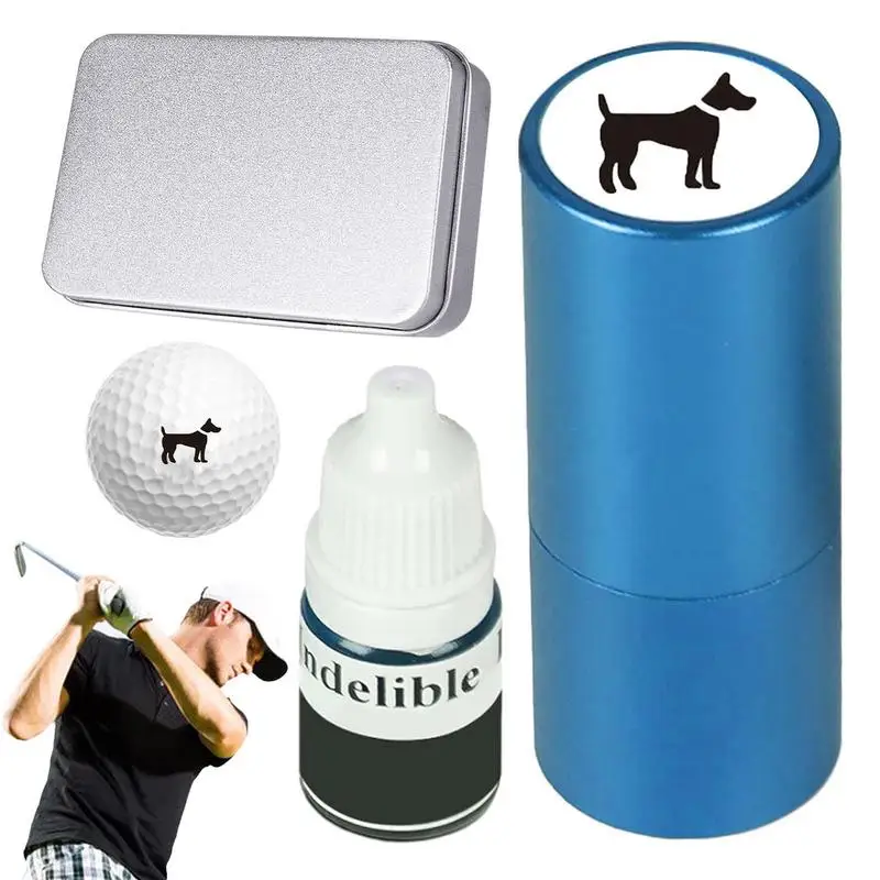 

Golf Ball Stamp Kit Metal Golf Stamp With Refillable Ink Quick-Drying Golf Ball Marking Stencil For Identifying Golf Ball Golfer