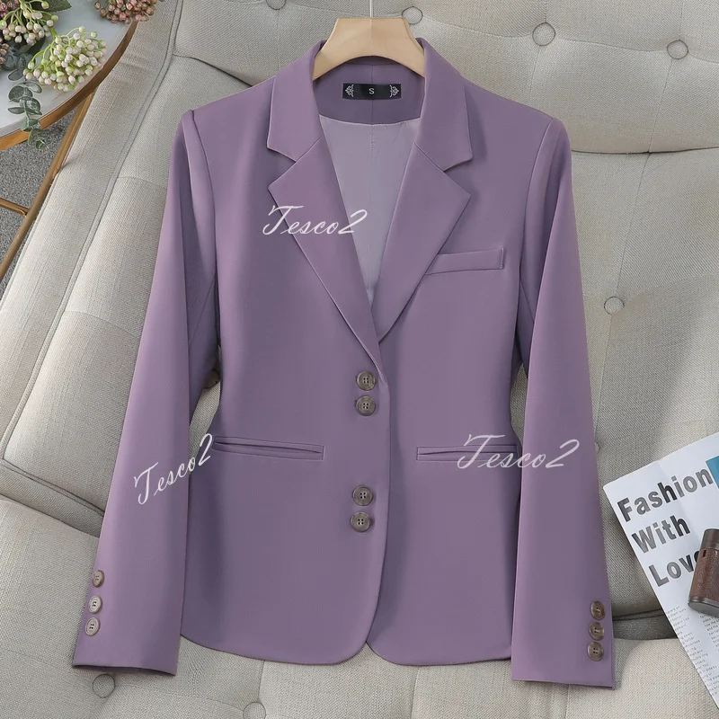 

Tesco Trendy Women's Suit Blazer Long Sleeve Single Breasted Jacket Women's Formal Blazer For Business Chic Tops ropa de mujer
