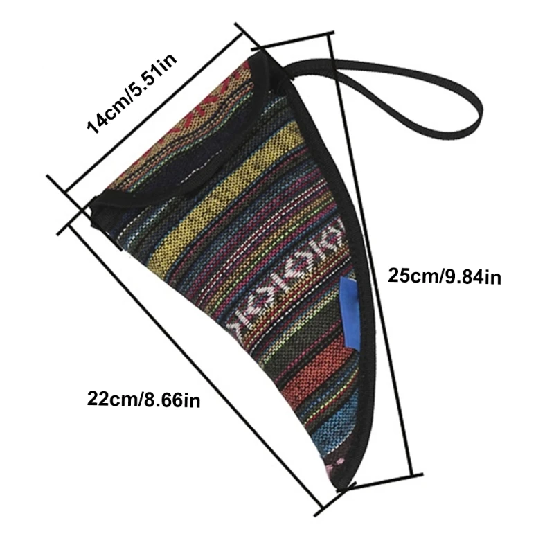 National Ocarina Bag Ocarina Protective Triangular Cloth Bag with Carry Handle Case Holder for Lover