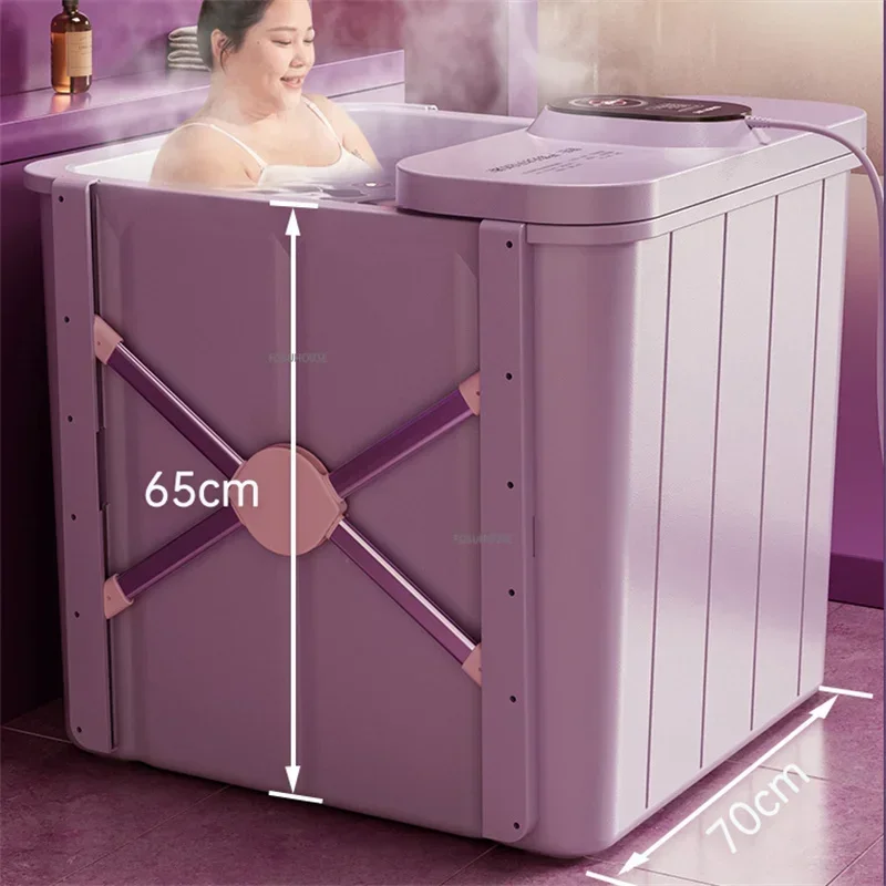 Folding Bath Bucket Adult Automatic Heating Household Full Body Sweat Steam Bath Barrel Constant Temperature Thickening Bathtub foldable bath bucket