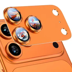 Premium Aluminum Alloy Camera Lens Protector with AR Tempered Glass and Drop Protection - iPhone 17 Pro (Orange)