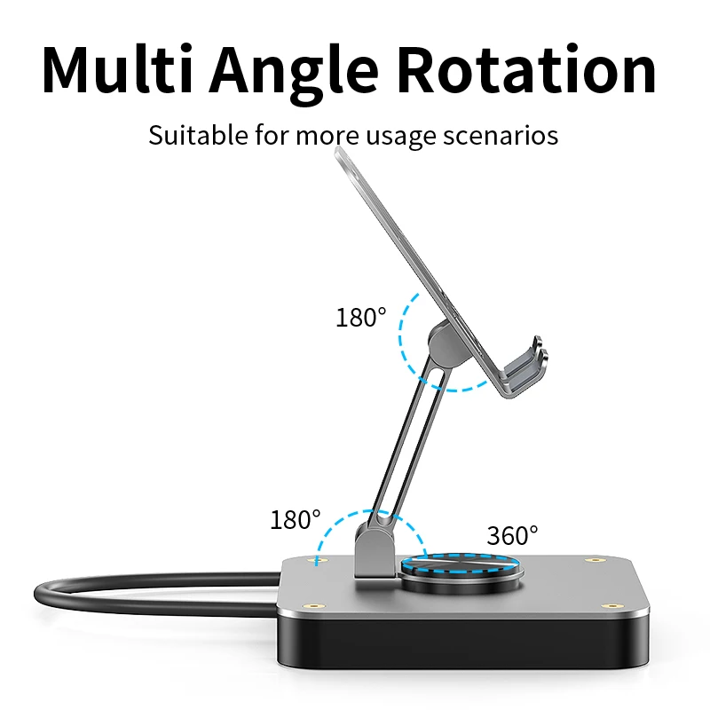Unnlink USB C 도킹 스테이션 태블릿/휴대폰 접이식 스탠드, 4K 60Hz HDMI, PD 100W, iPad Pro/Air iPhone 15 스위치용 USB 2.0