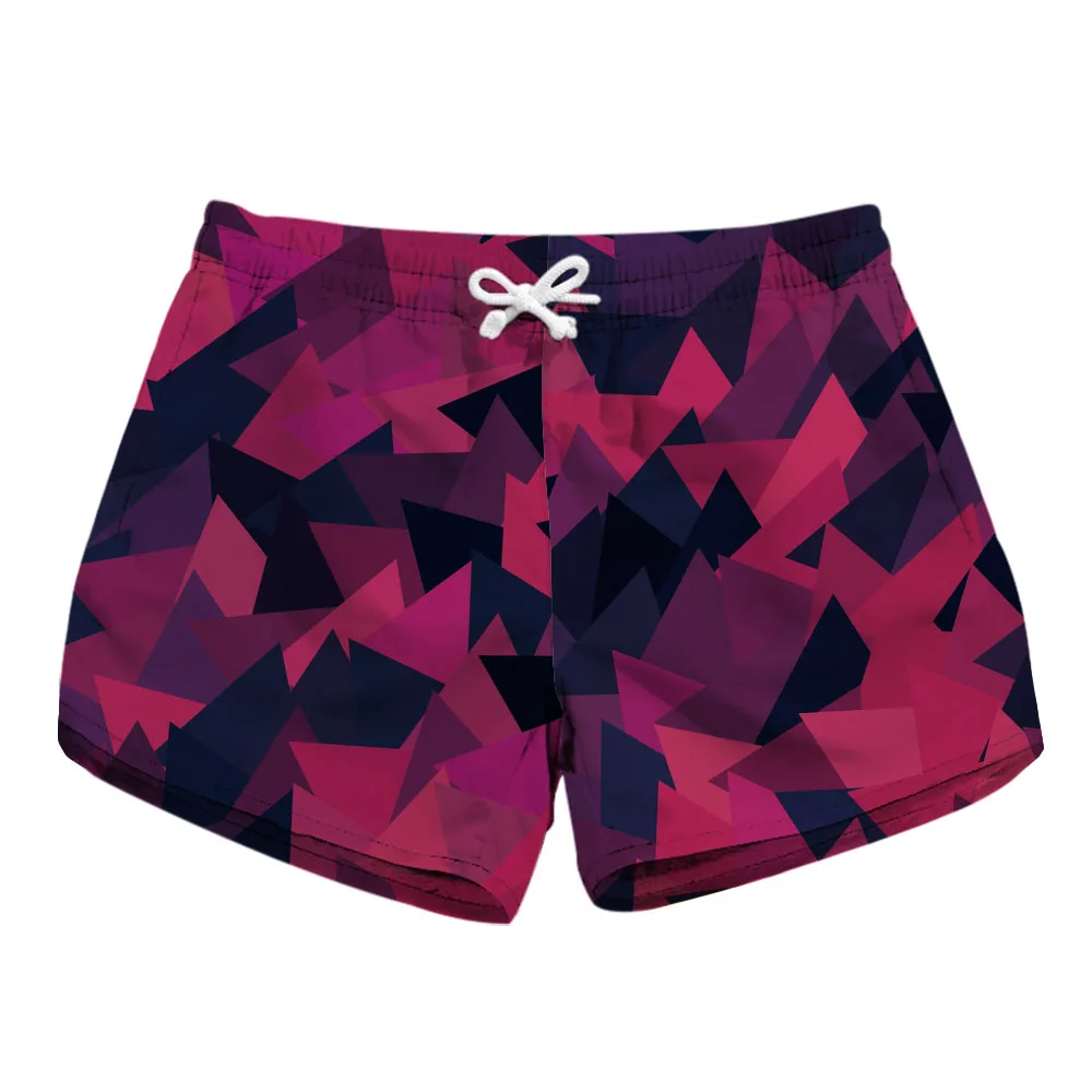 Summer Women Beach Shorts Drawstring Pants Camouflage Print Water Sports Surf Board Shorts Quick Dry Pocket Travel Surf Swimwear