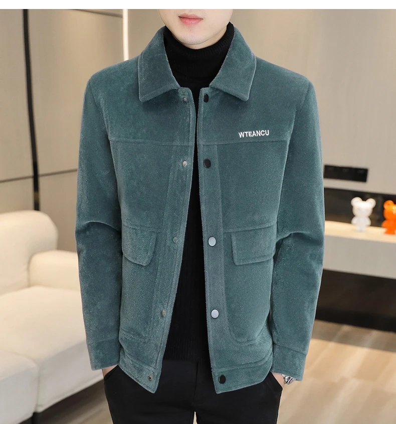 2022 Winter Wool Blends Jacket Plush Velvet and Short