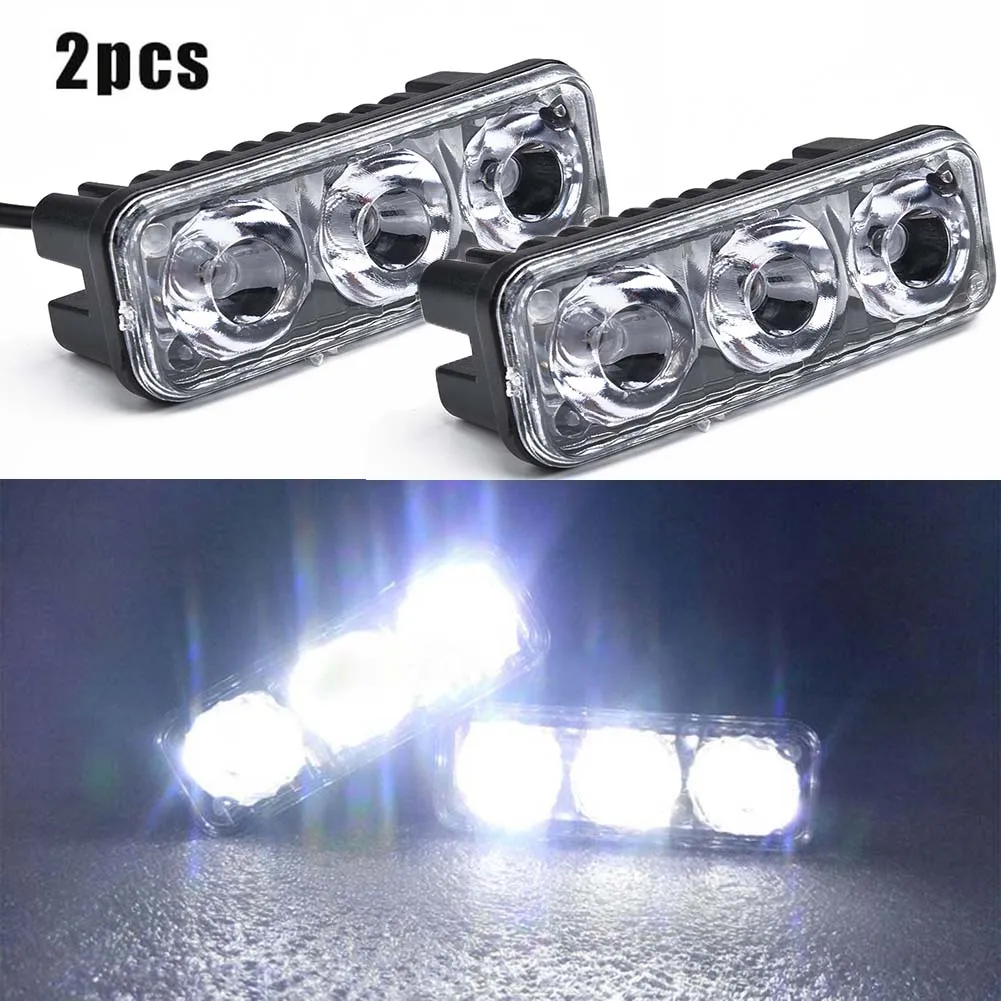 

2 * Универсальные 3 SMD Светодиодные супер-белые мощные Автомобильные дневные ходовые огни, противотуманные фары 12 в 9 Вт для внедорожников, фу...