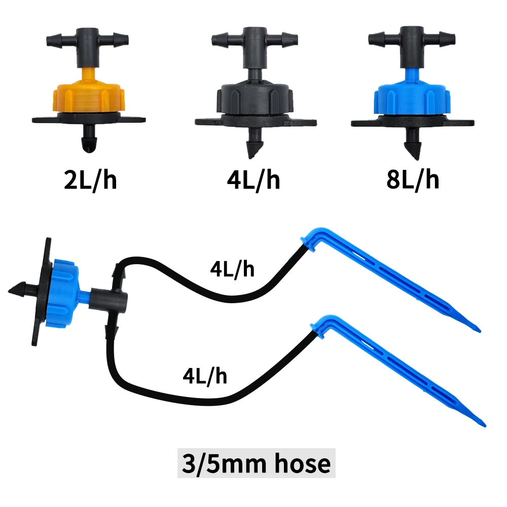 Drip Irrigation Kits Garden Automatic Watering System 4-Way 3/5mm 2-Way Drip Arrow Transmitter Potted Plant 10/20set Greenhouse