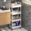 Mobile Storage Rack Trolley Kitchen Organizers And Storage Rack Household Bathroom Cart Multifunctional Multi Storey Bookshelf 4