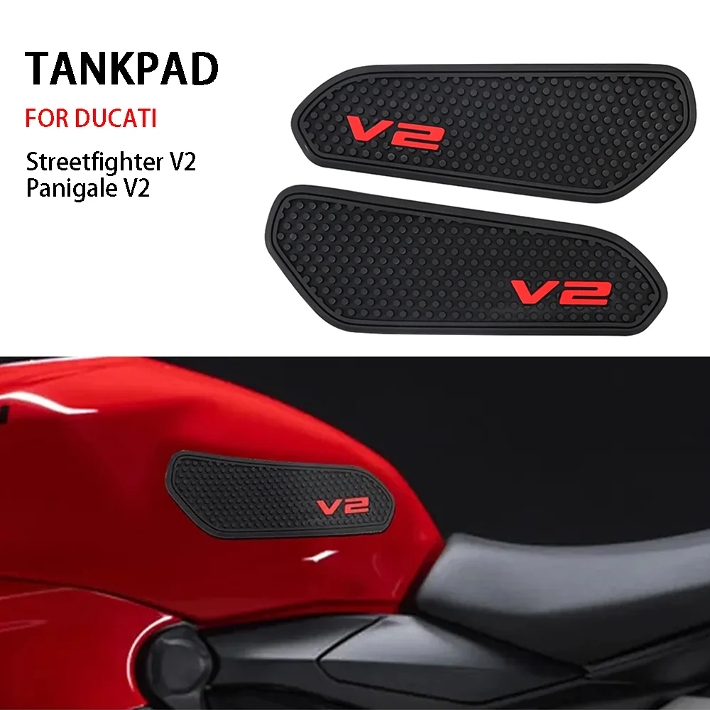 

Non-slip Tank Pads Sticker For Ducati Streetfighter V2 Panigale V2 2020 2022 Side Fuel Tank pad Decal Gas Knee Grip Traction Pad