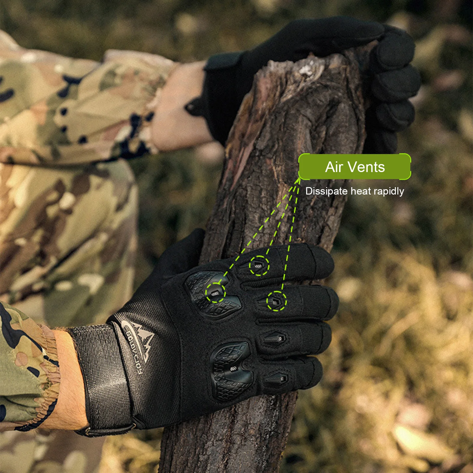 Touch Screen Full Finger Gloves Wrist Adjustable Outdoor Sports Cycling Climbing Gloves