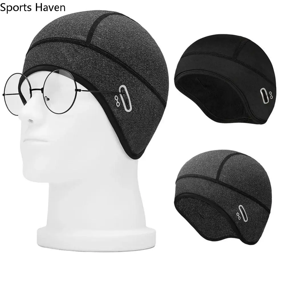 

1 PC MTB Bike Fleece Bike Hat Black/Grey Windproof Thermal Ski Cap Warm Motocycle Riding Hat