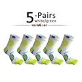 5 Pairs white green