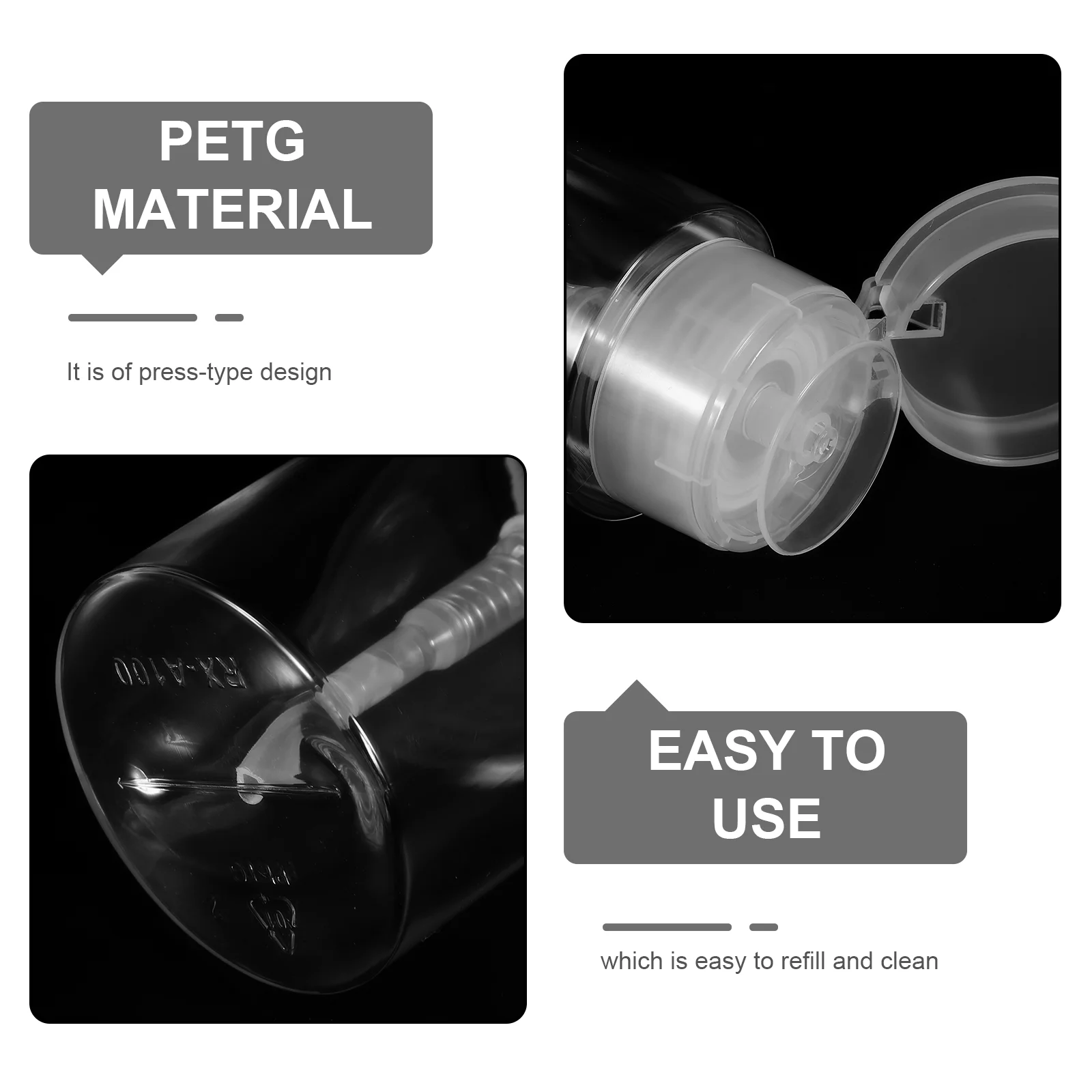 

2 Pcs Press The Bottle Liquid Pump Dispenser Hand Soap Portable Storage