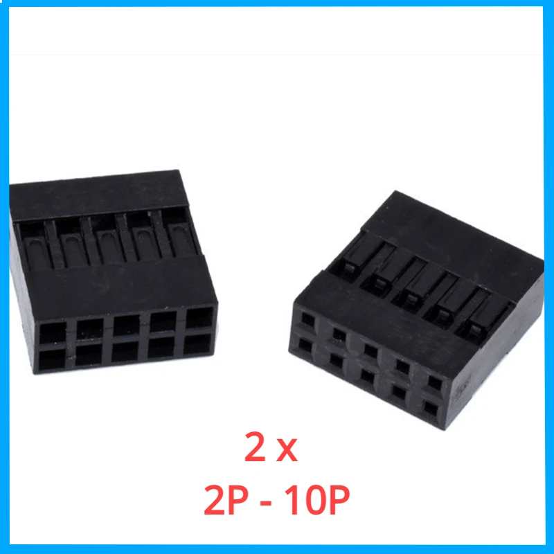 Picth 듀퐁 쉘 고무 하우징, 2.54mm 간격, 단일 행, 이중 행 듀퐁 플러그, 11P, 12P, 13P-20P, 2.54mm, 로트당 20 개