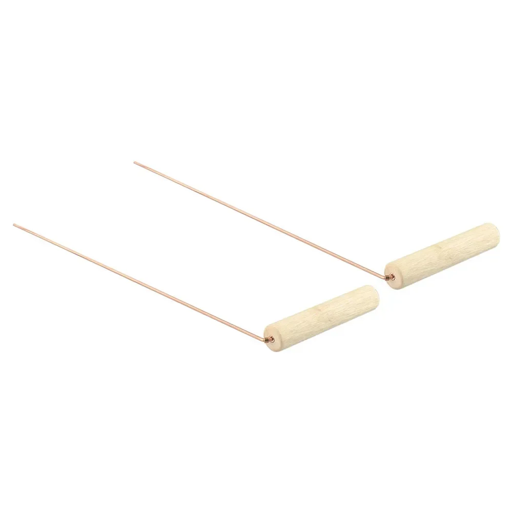 2pcs 99.9%Pure Copper Copper Probes Rod For Divination Tool With Wooden Handles 13.86 X 6.93 X 0.71 Inches Water Rods 4