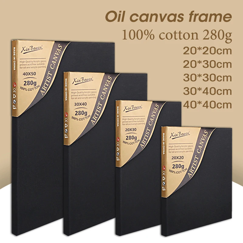 1pcs Canvas Easel Black And White Frame Drawing Board Various Sizes Suitable For Gouache,Acrylic Painting,Oil Paint,Art Supplies