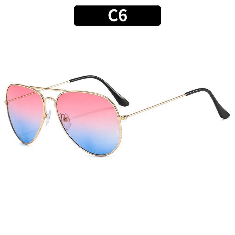  - 2023 New Double Bridge Aviation Sunglasse Woman Men Aviat Alloy Frame Polit Ocean Gradient Lens Sun Glasses Female Male Eyewear