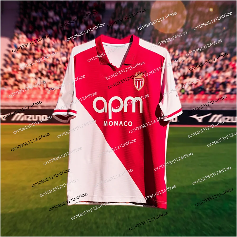 2026 Neuerscheinung Herren Fußballtrikot Monaco Sport Schnelltrocknendes T-Shirt, Freizeitkleidung, Geeignet für Outdoor-Fußball