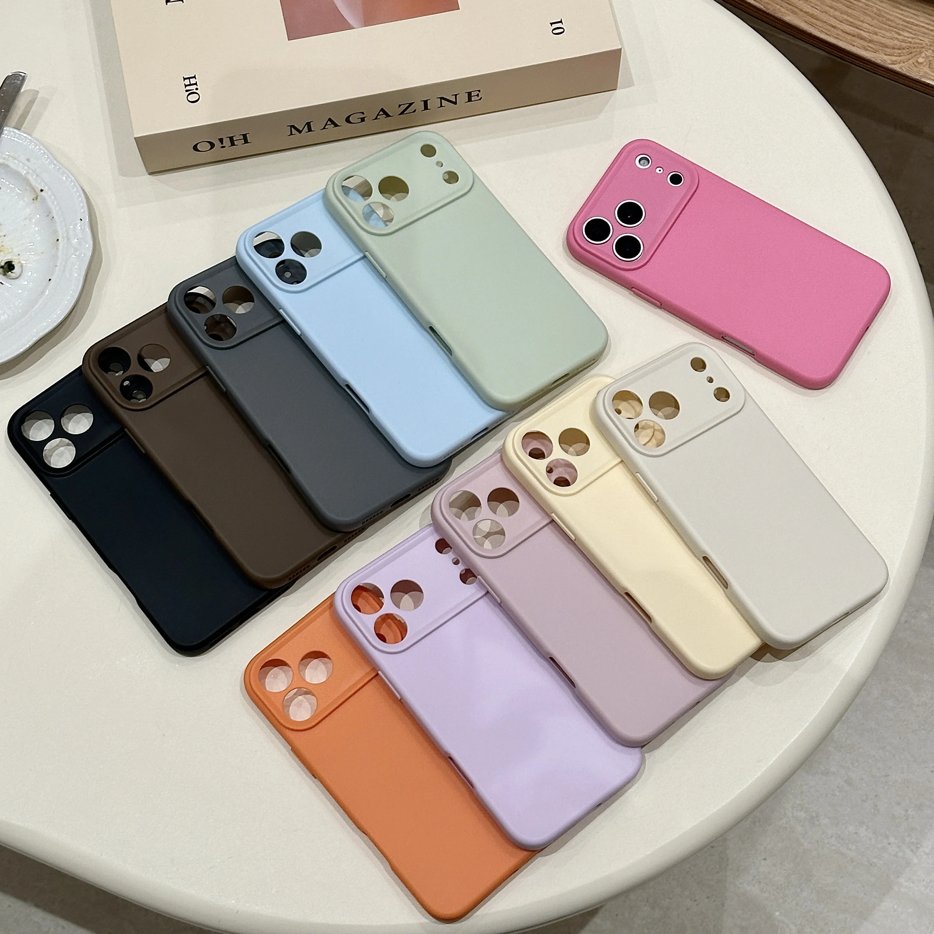 Matte Silicone Shockproof Phone Cover with Camera Protection